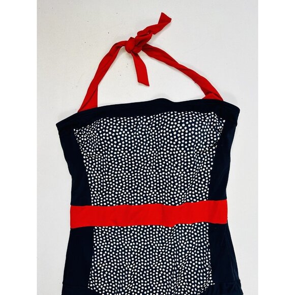 Boden Long Color Block Halter Top One Piece Swimsuit - Picture 2 of 5